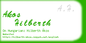 akos hilberth business card