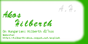 akos hilberth business card